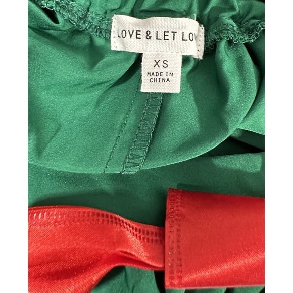 New Love & Let Love Candy Cane Skater Skirt Tinsel Trim Juniors Size XS Green - Picture 13 of 16